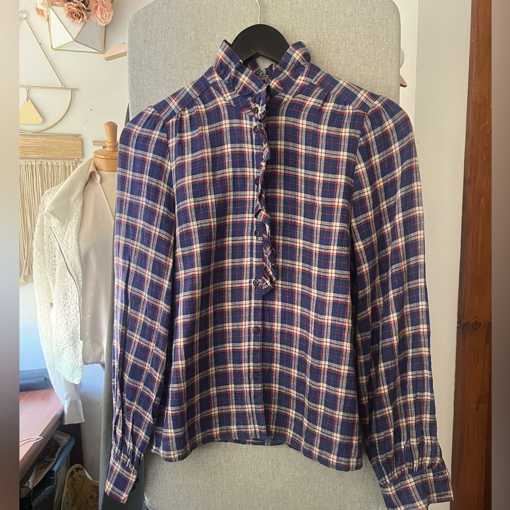 Sezane Chlo Linen Shirt Sz36/4 ***needs to be dry cleaned***